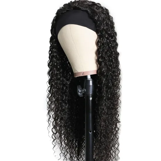 Headband Wigs Human Hair Glueless kinky curly Headband Wig Human Hair No Gel Malaysian Hair Wig With Hairband