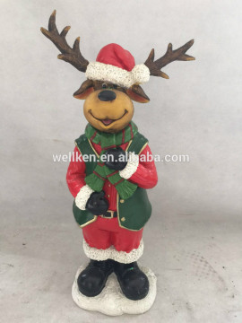 Magnesia reindeer figures,fiber clay resin christmas statues
