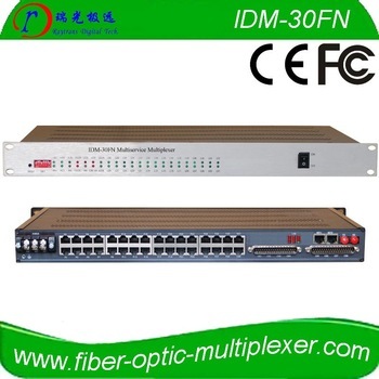 Fiber Optic 30 FXO/FXS +4 Ethernet 10/100Mbps of PCM Multiplexer