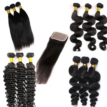 Virgin Malaysian Human Hair Bundles Lace Frontal 3Bundles With Closure