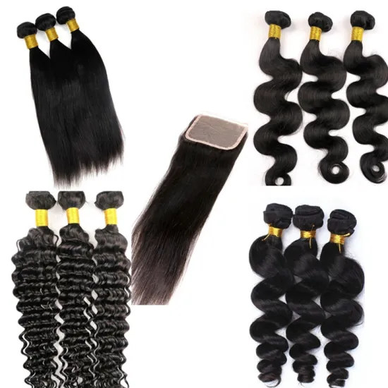 Virgin Malaysian Human Hair Bundles Lace Frontal 3Bundles With Closure