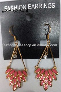 fashion metal crystal rhinestones and enamel jewelry dropped hook earring