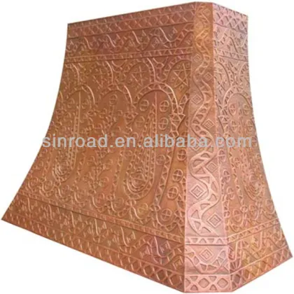 Hammered copper range hood for European Market