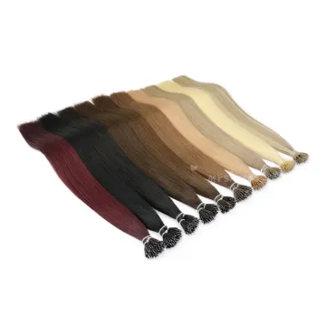 Russian Vietnam Silky Straight Real Human Hair Extensions Black 12 A Ombre Color Aligned Velvet Remy Nano Tip Hair Extensions