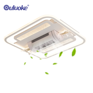 레이저 조각 된 아크릴 LED 천장 선풍기 조명 거실과 침실을위한 리모콘