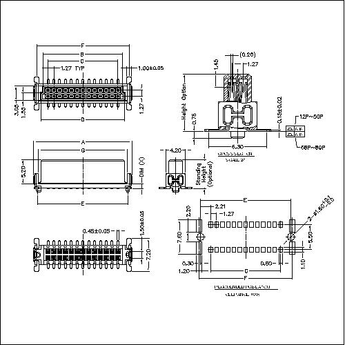 ATK-SMC02XXXXXX 1.27 SMC Female Connector Right Angle SMT Type