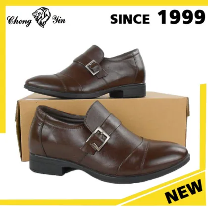 High Class height increasing genuine leather men 's dress shoes
