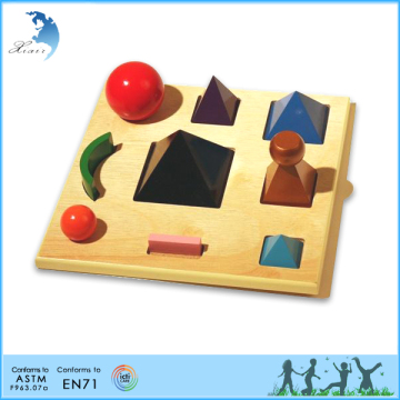 School training aids montessori wooden model of geometric shapes