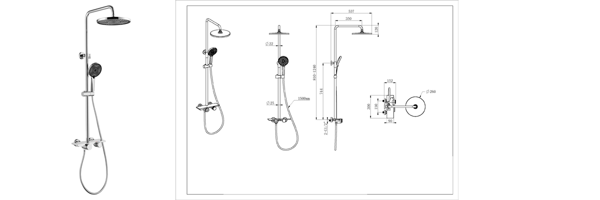 three function shower system