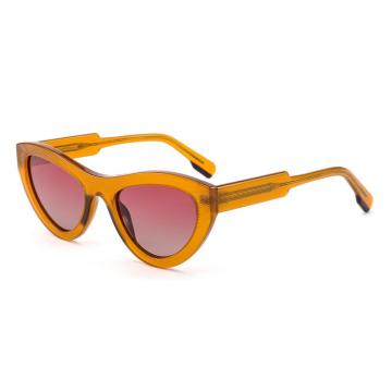 Retro Full Solid Acetate Cat Eye Sunglasses