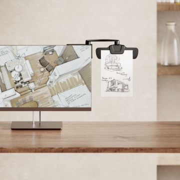 Adjustable Paper Folder Holder with 360-Degree Swivel for Monitor Stand