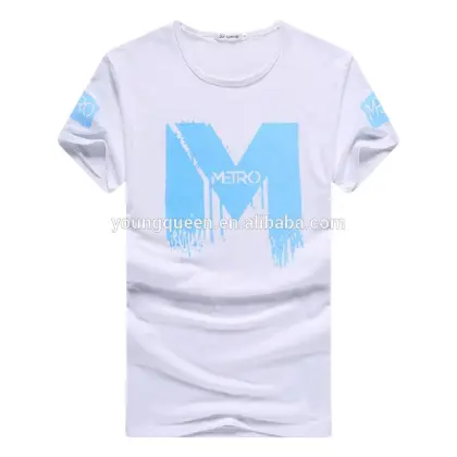 YJB47 M-3L men t-shirt print V collar cotton man t-shirt