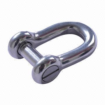 Stainless steel D shackle with oval sink pin