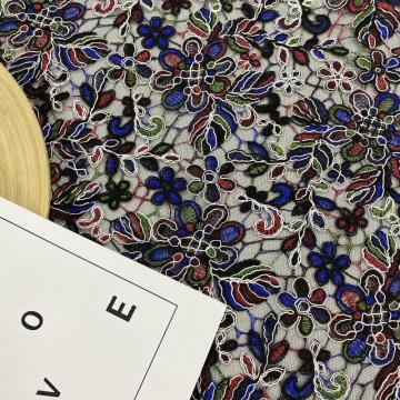European Fashionable Multicolor Cord Embroodery Fabric