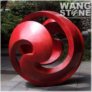 Large Contemporary Red Sphere Metal Sculptures