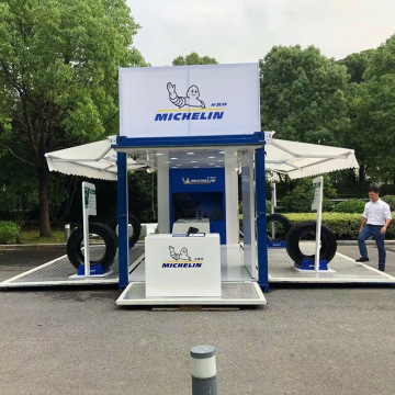 Creative Street Kiosk in Foldable Container Design for Temporary Office Use