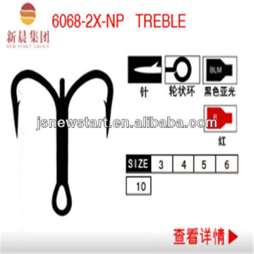 ( 6068-2X-NP TREBLE) high carbon steel Japanese technological fishing hook