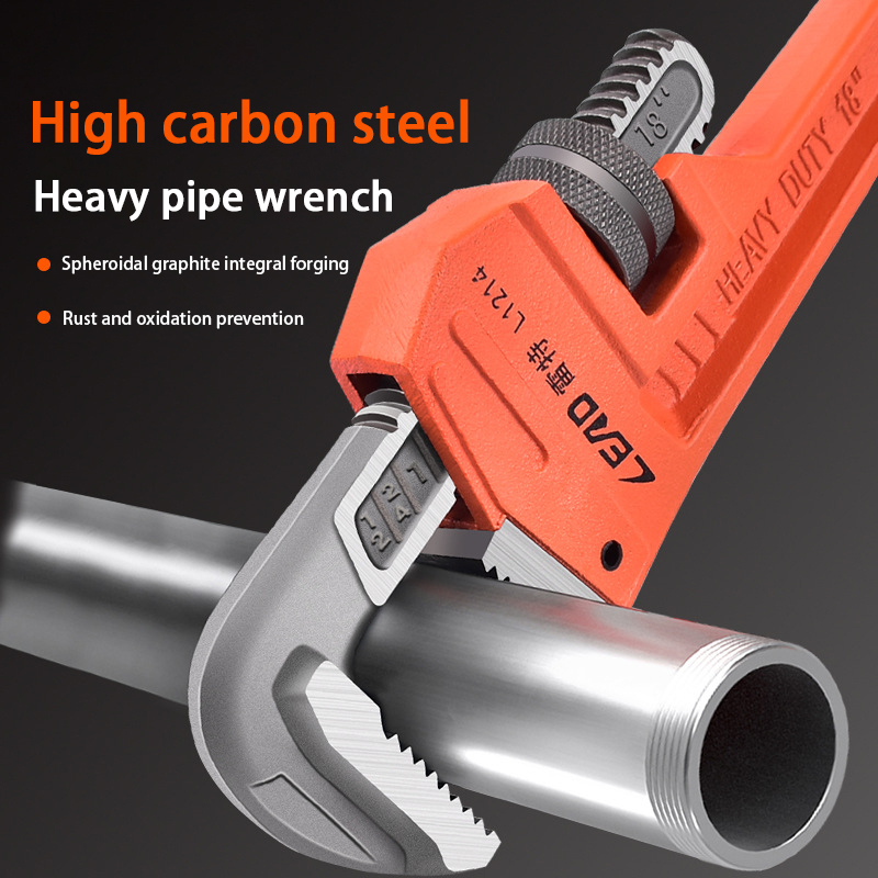 Professional F type valve pipe wrench universal heavy adjustable water wrench American full coated pipe wrench