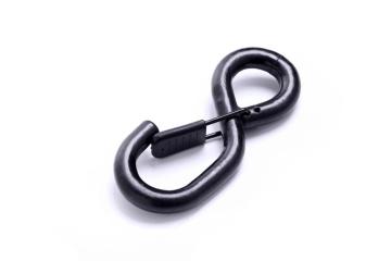 Black PVC-Coated S-Hook with Safety Clip