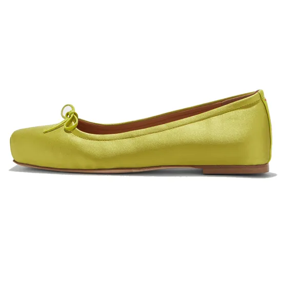 Stylish Round Toe Ribbon Embellished Leather Flats