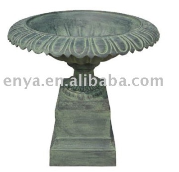Cast Iron Planter with plain pedestal, Flower Pot (flowerpot), Garden Urn