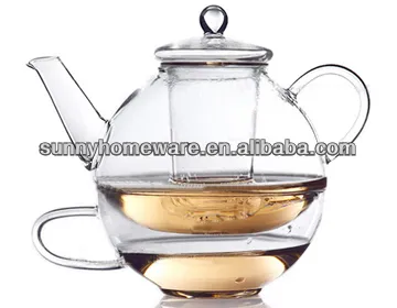 pyrex glass teapot with infuser/coffee tea set/blooming tea pot