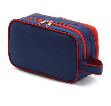 Customized Pillow Type Nylon Cosmetic Bag, Double Zipper Cosmetic Bag