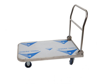 Industrial Folding Carts, Warehouse Trucks, and Small Pull Carts with 4 Wheels in Stainless Steel