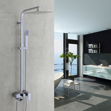High Quality Bathroom Exposed Mixer Brass Faucet Set with 8 Inch Rain Shower Head