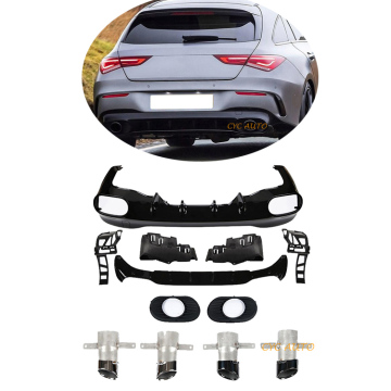 W118 CLA35 Diffuser Auto Auto Auto Auto Affusore per paraurti posteriore per Mercedes Benz CLA Classe 2019-2021