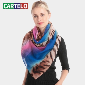 CARTELO New scarf cotton ladies scarf tiger pattern sexy gradient shawl female leopard rainbow warm scarf female