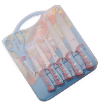 Plastic Handle Knife Set with Blister Packaging - 7PCS