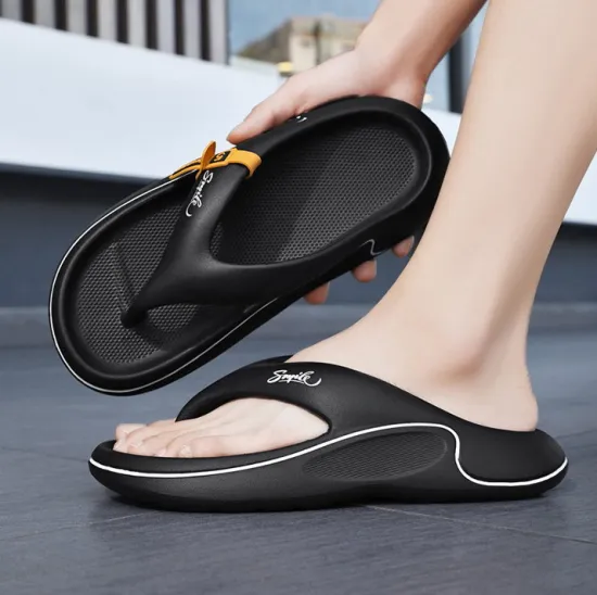 Wholesale Summer Fashion EVA Slippers: Durable Plain Color Flip Flops for Men