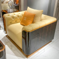 Villa Furniture Light Luxury Sofa Kulit Asli