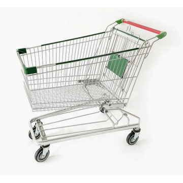 German Supermarket Zinc Finish Metal Shopping Trolley
