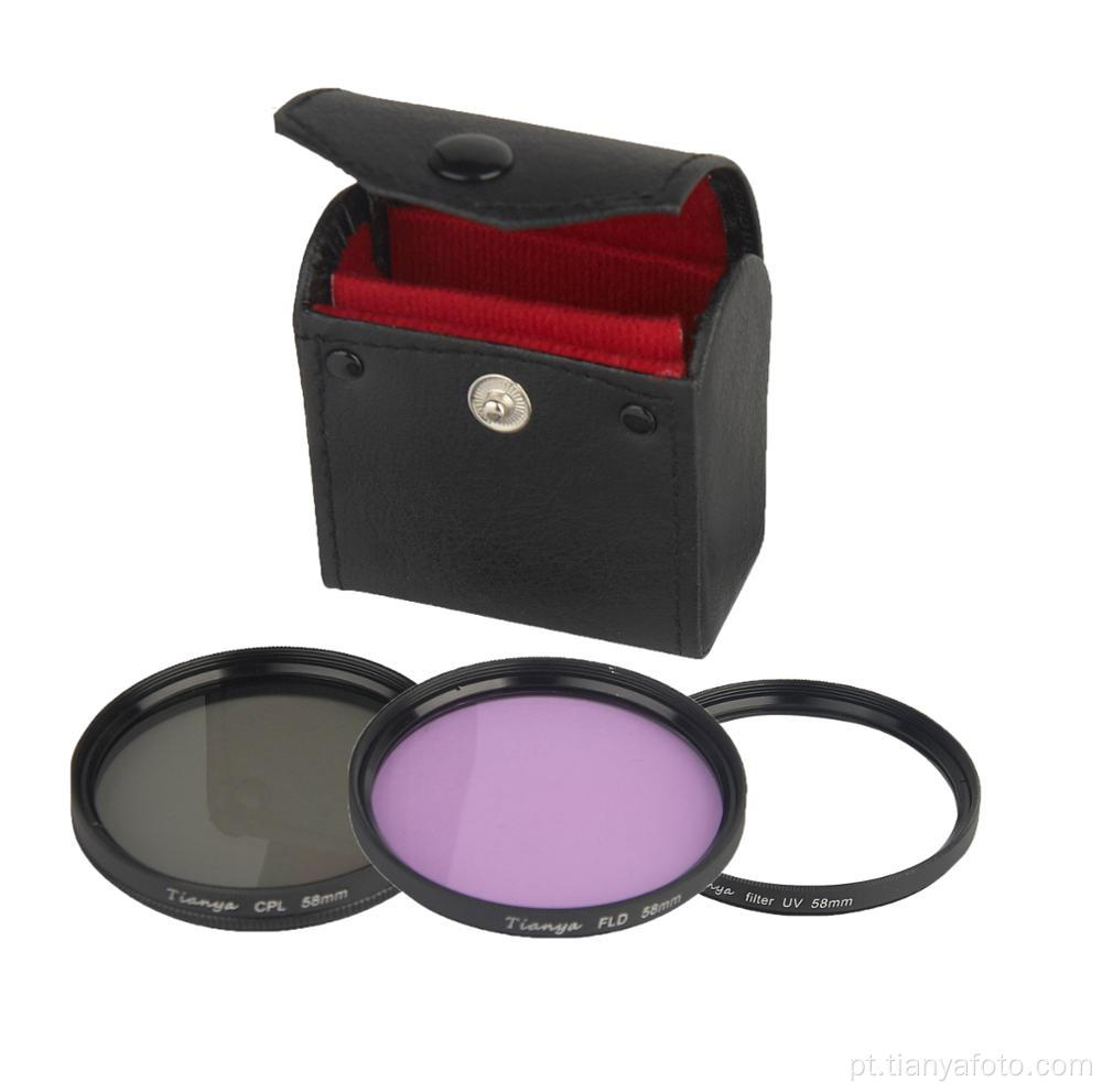 Kit de filtro de câmera 3 em 1 UV CPL FLD