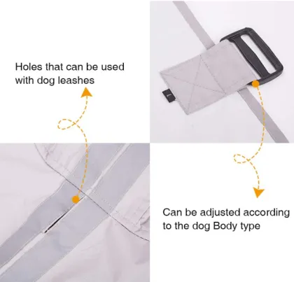 Gray Dog Rain Poncho with Hood