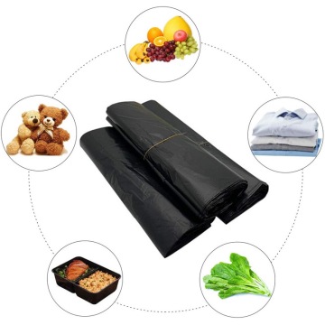 Black Grocery Supermarket Custom Plastic Packaging Bags