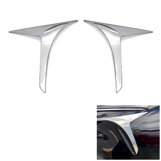 Chrome Silver Front Bumper Door Molding Cover Trims for Toyota Harrier 80 (2020-2021)