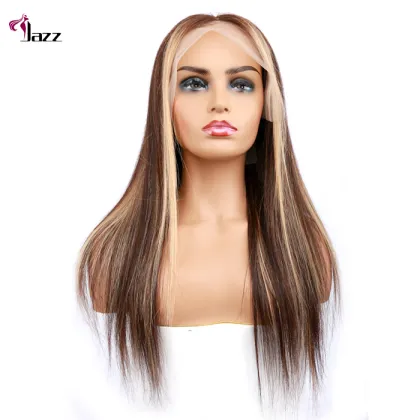 Wholesale 13x4 13x6 Highlight Brown Color Transparent Lace Front Human Hair Wig Brazilian Honey Brown Highlight Human Hair Wigs