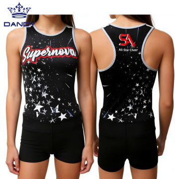 Sleeveless cheerleading uniforms with cheer bows