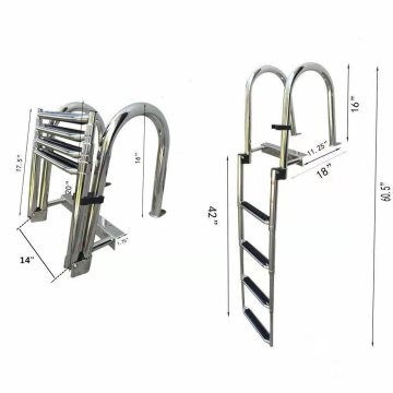 Scaletta pieghevole e telescopica per piattaforma da bagno