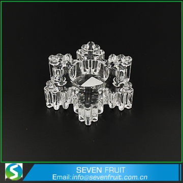 Snow flake design crystal glass tea light candle holders wholesale for christmas decoration