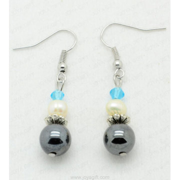 Hematite crystal earring