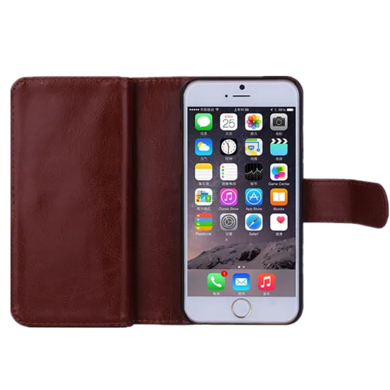 wholesale 5.5 inch leather wallet mobile phone case