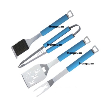 BBQ Tools Set in Plastic Case Spatula Basting Brush Cleaning Brush Knife Skewer Corn Holder BBQ-04B-21 BBQ Tools