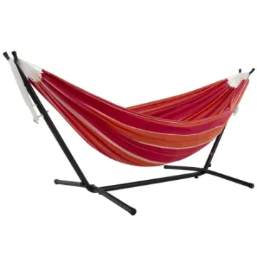 Premium Carry Bag Included Space Saving Steel Stand Cotton Hammock
