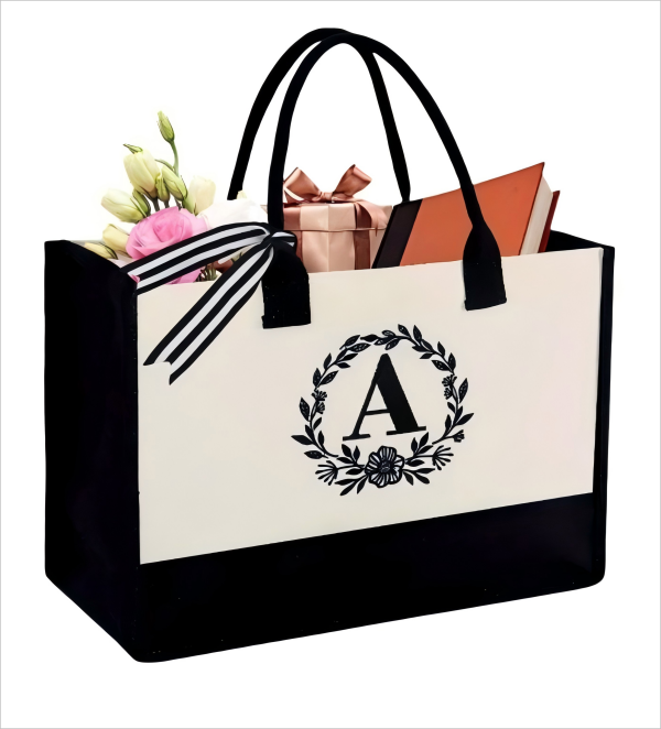Custom simple pattern canvas tote bag