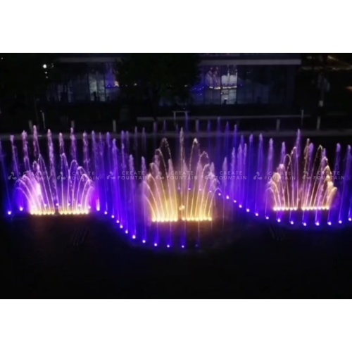 น้ำพุดนตรีสระน้ำพร้อมไฟ