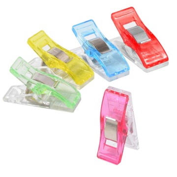 50PCS DIY Patchwork Plastic Clothing Clips Holder For Fabric Quilting Craft Sewing Knitting Garment Clips